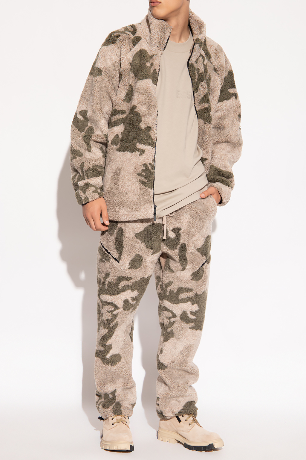 Fear Of God Essentials Fleece hoodie with camo pattern | Men's